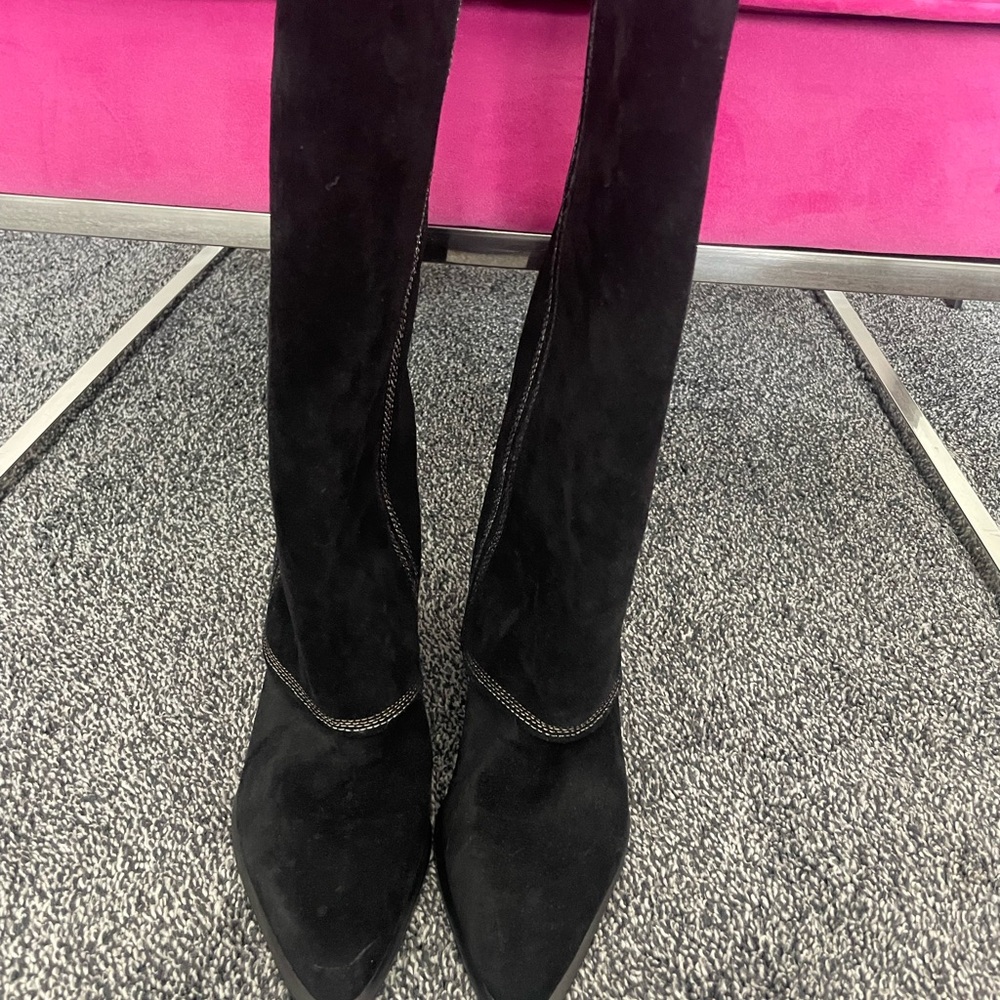 Marc Fisher Suede Fold-Over Riding Boot - Picture 2 of 5